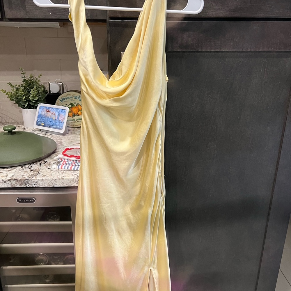 Butter yellow bridesmaid/wedding guest dress American Threads Runaway the Label